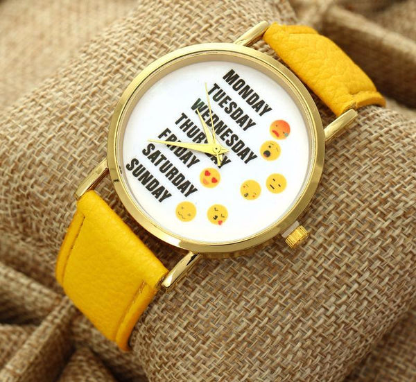 Funny Emoji Quartz Wristwatch